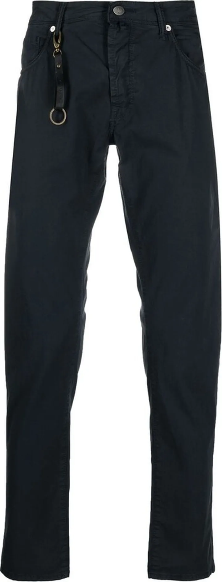 Mid-Rise Slim-Fit Cotton Trousers