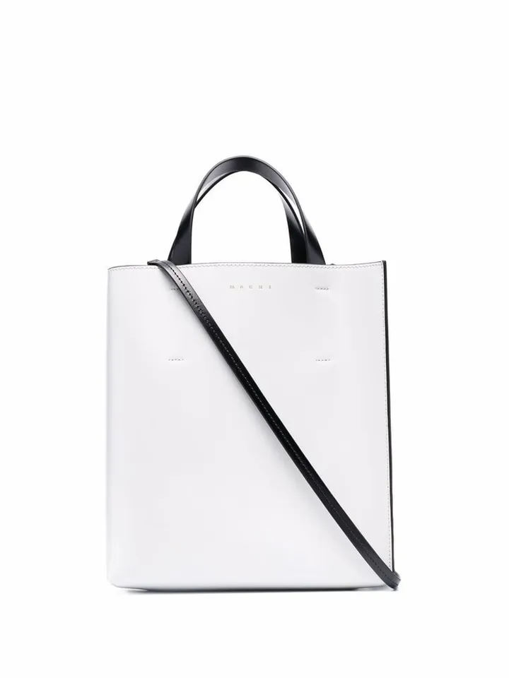 Two-Tone Leather Tote Bag