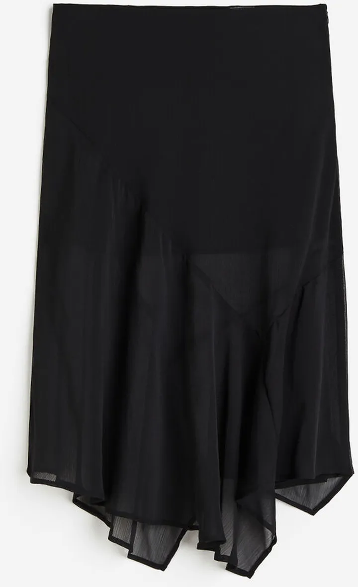 Asymmetric Crêped Skirt