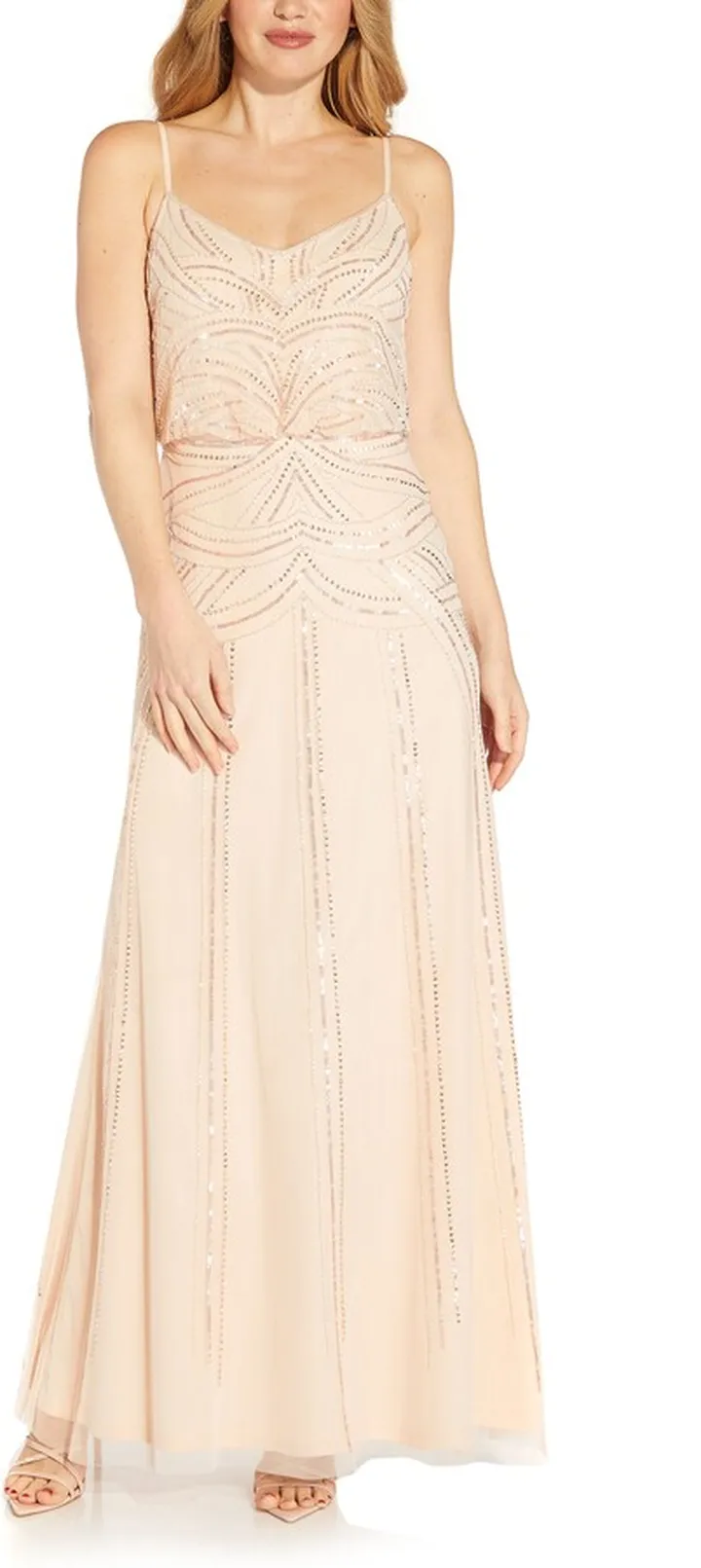 Beaded Blouson Gown