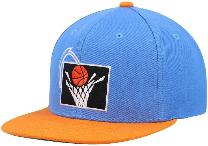 Men's Mitchell & Ness Blue and Orange Cleveland Cavaliers Hardwood Classics Team Two-Tone 2.0 Snapback Hat