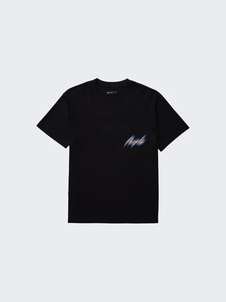 Textured Jersey Short Sleeve T-Shirt Black