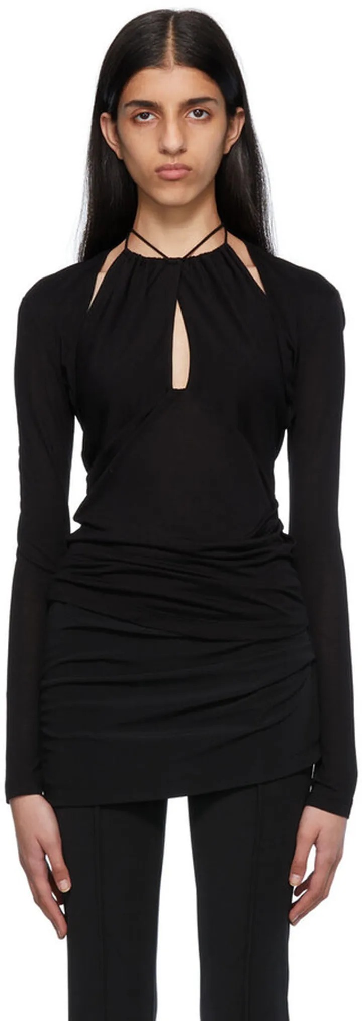 Helmut Lang Black Ls Halter Top