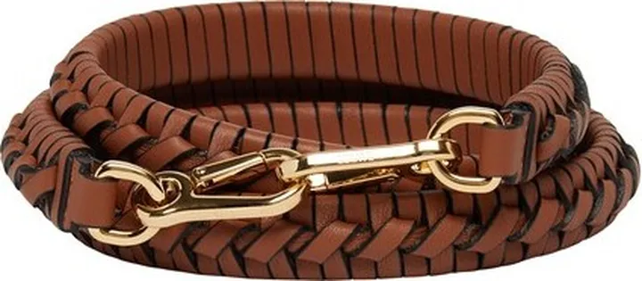 Braided leather bag strap