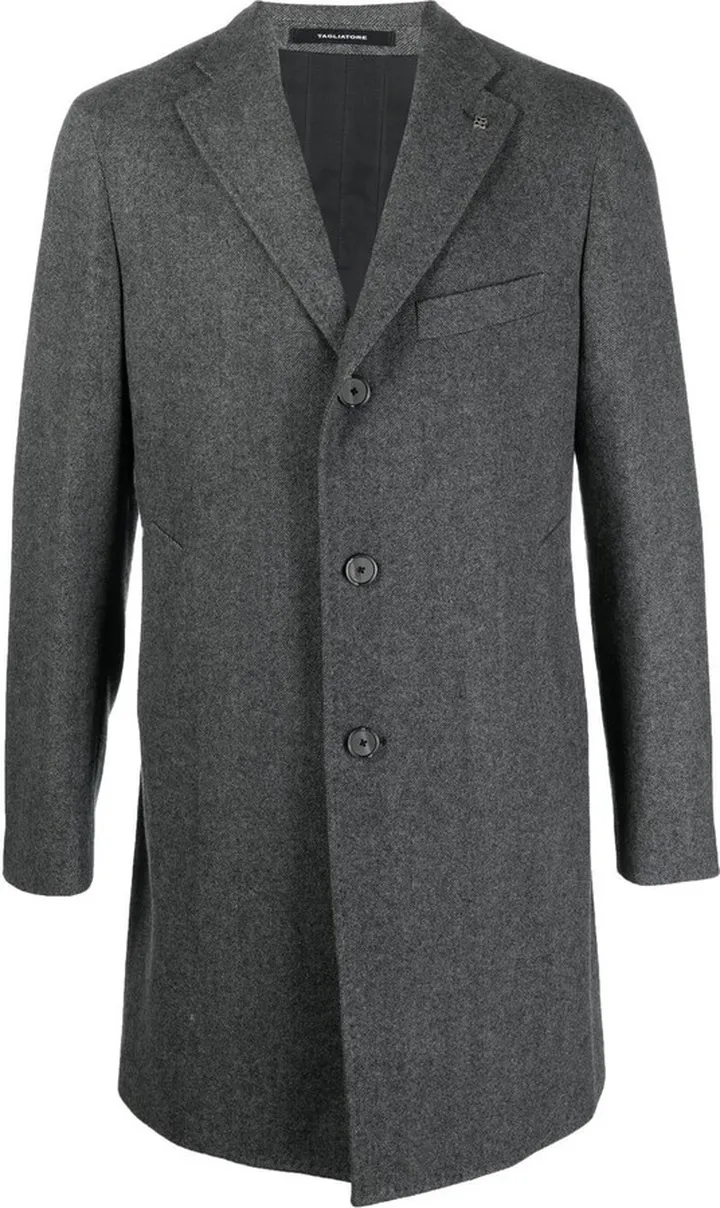 Single-Breasted Wool Coat