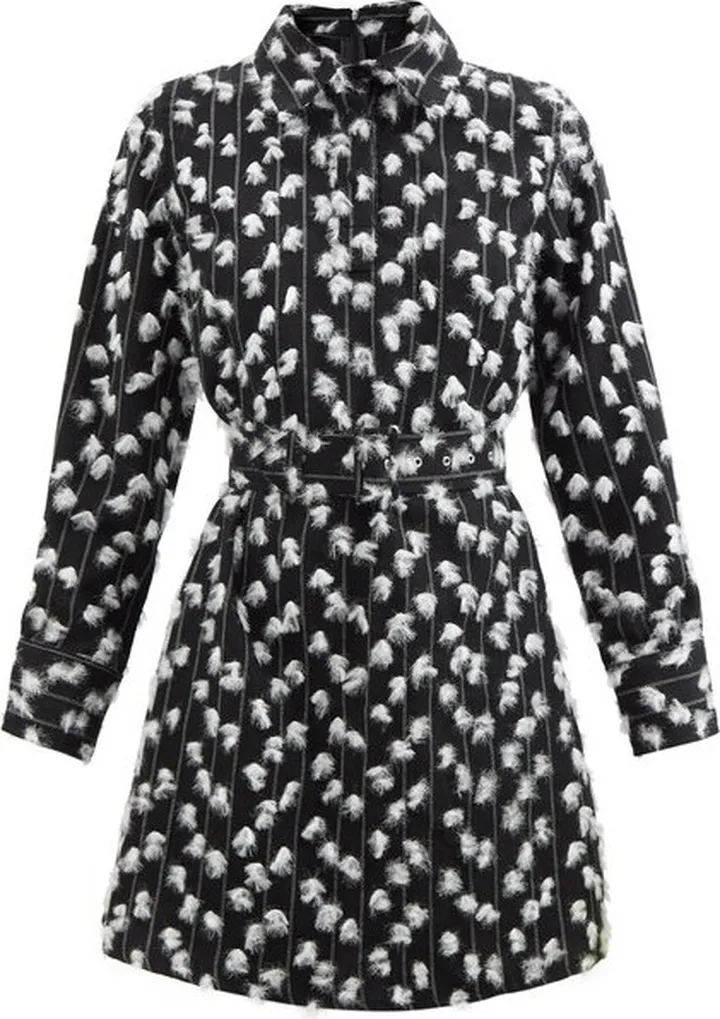 Tufted Wool-blend Twill Mini Dress