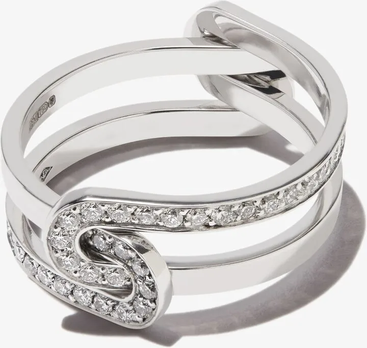 18K White Gold Étreintes Diamond Ring