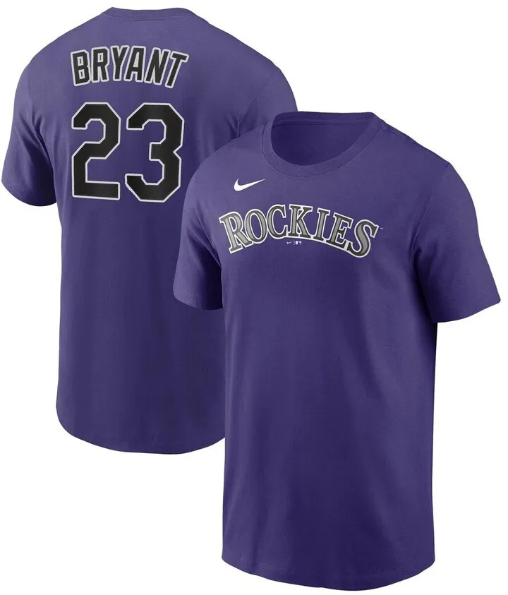 Men's Nike Kris Bryant Purple Colorado Rockies Player Name & Number T-shirt