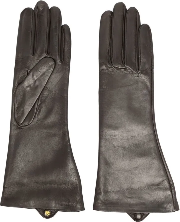 Lora long leather gloves
