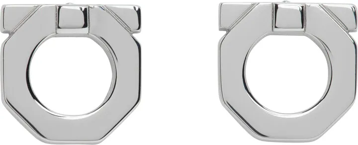 Ferragamo Silver Gancini Cufflinks