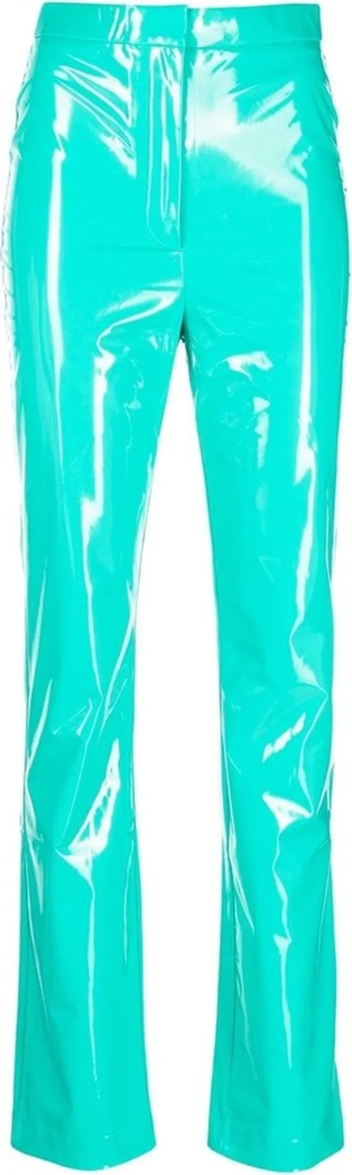 High-Waisted Vinyl Trousers