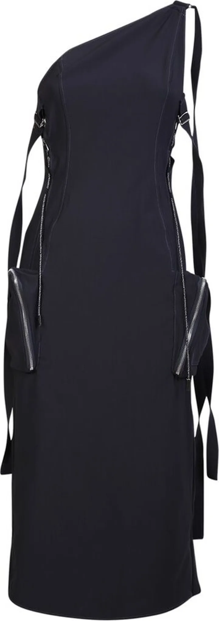 Jacquemus Zip-Detail One-Shoulder Midi Dress