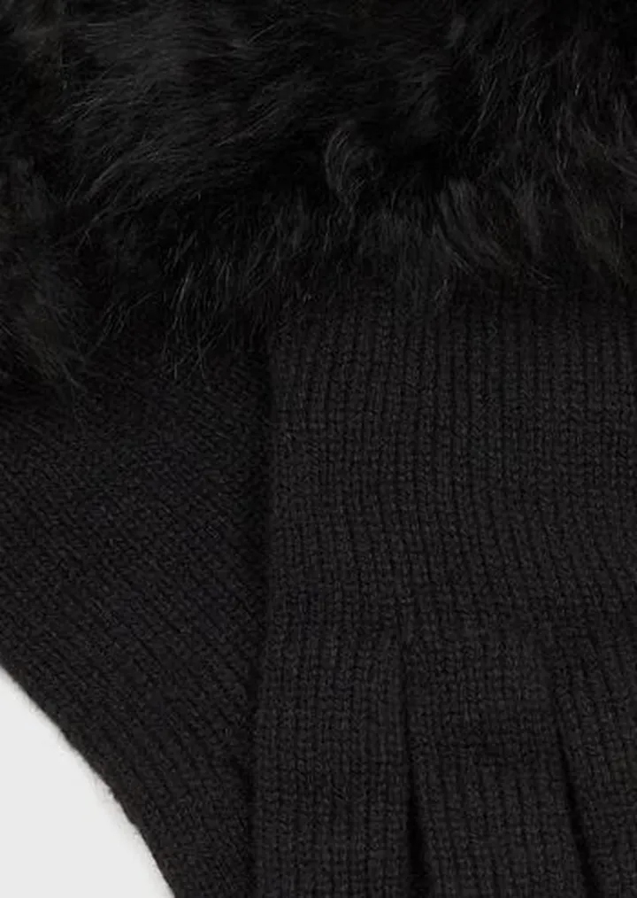 Knit cashmere gloves