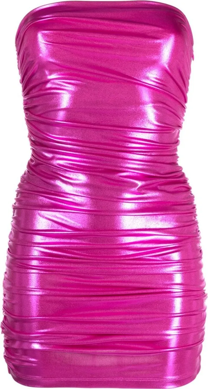 Gathered-Detail Strapless Dress
