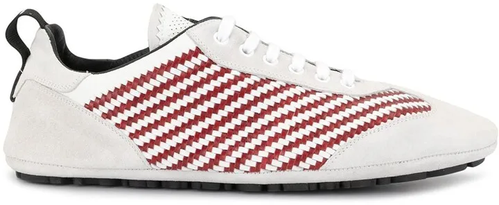 Woven-Detail Low-Top Sneakers