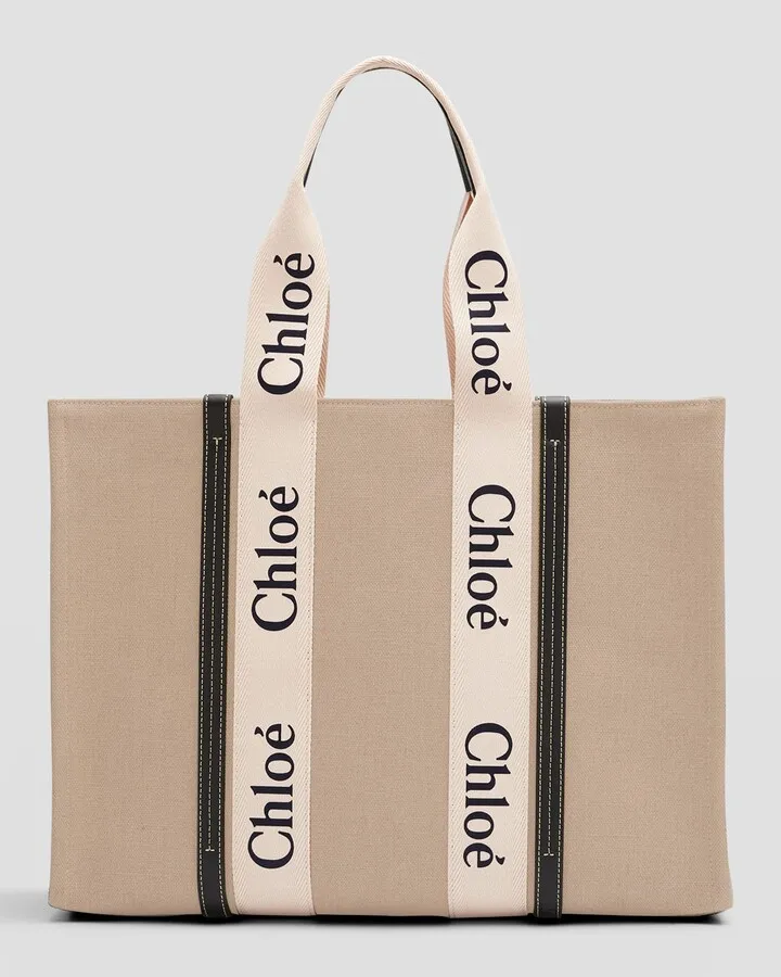 Woody Large Linen Tote Bag