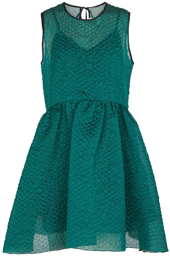 Silk-blend cloque minidress