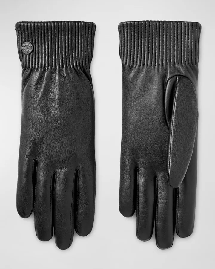 Ribbed Leather Gloves