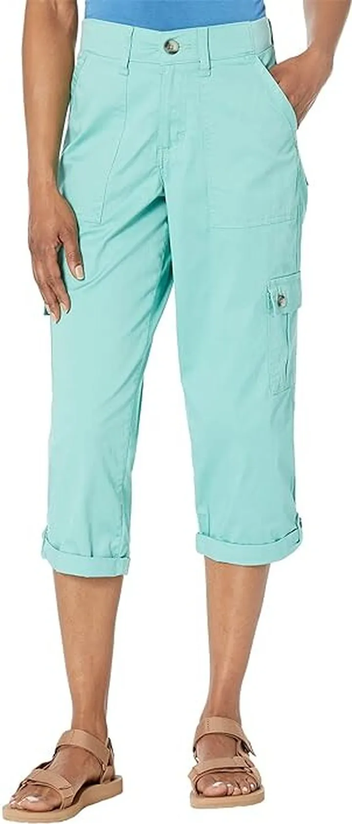 Lee Flex-To-Go Cargo Capris (Dusty Jade) Women's Casual Pants