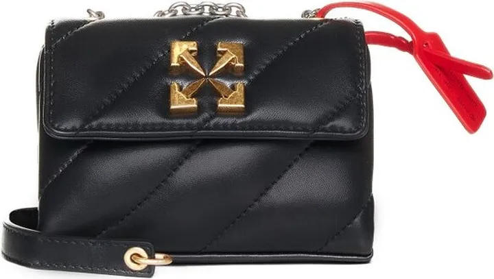 Off-White Logo Plaque Foldover Top Shoulder Bag