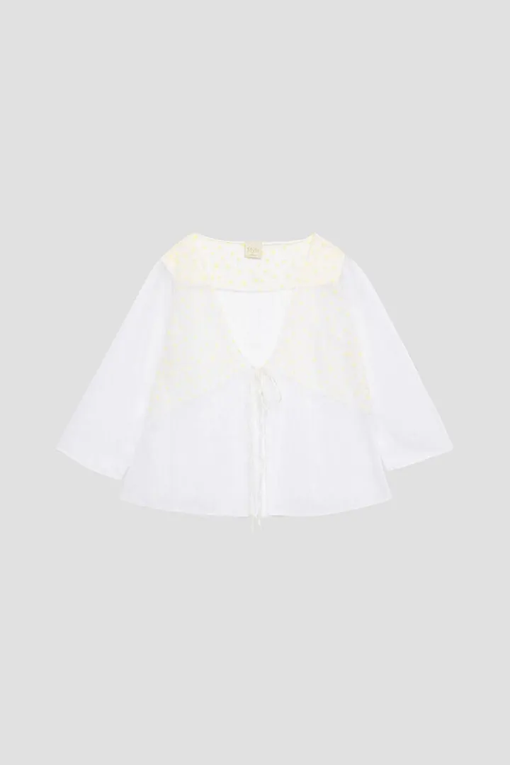 Mayflower Road embroidered lace pajama top