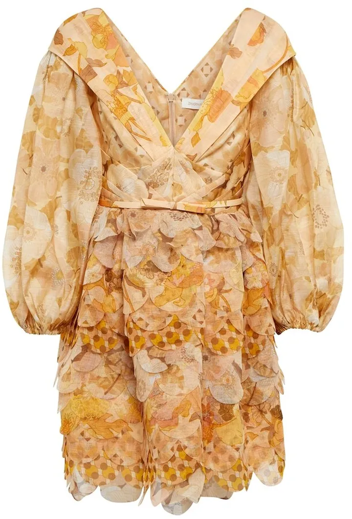 Tempo silk and linen organza minidress