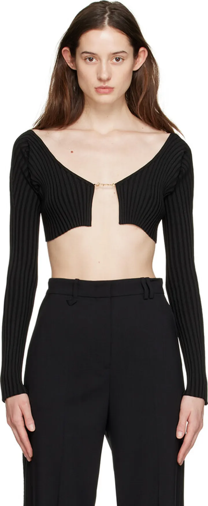 Jacquemus Black Le Papier 'La Maille Pralu' Cardigan