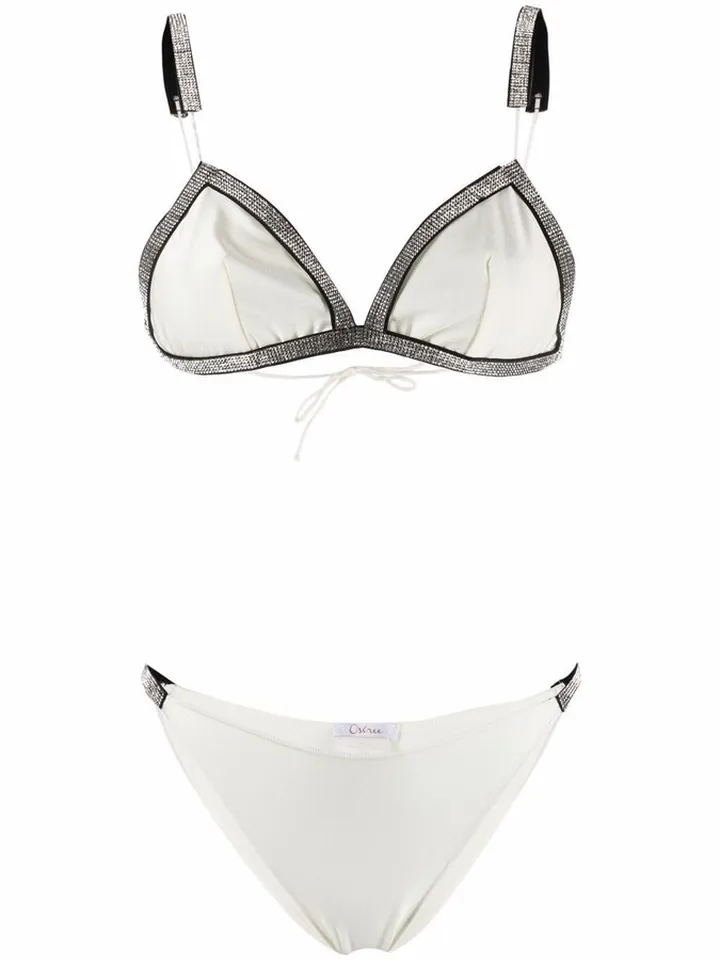 Crystal-Embellished Bikini Set