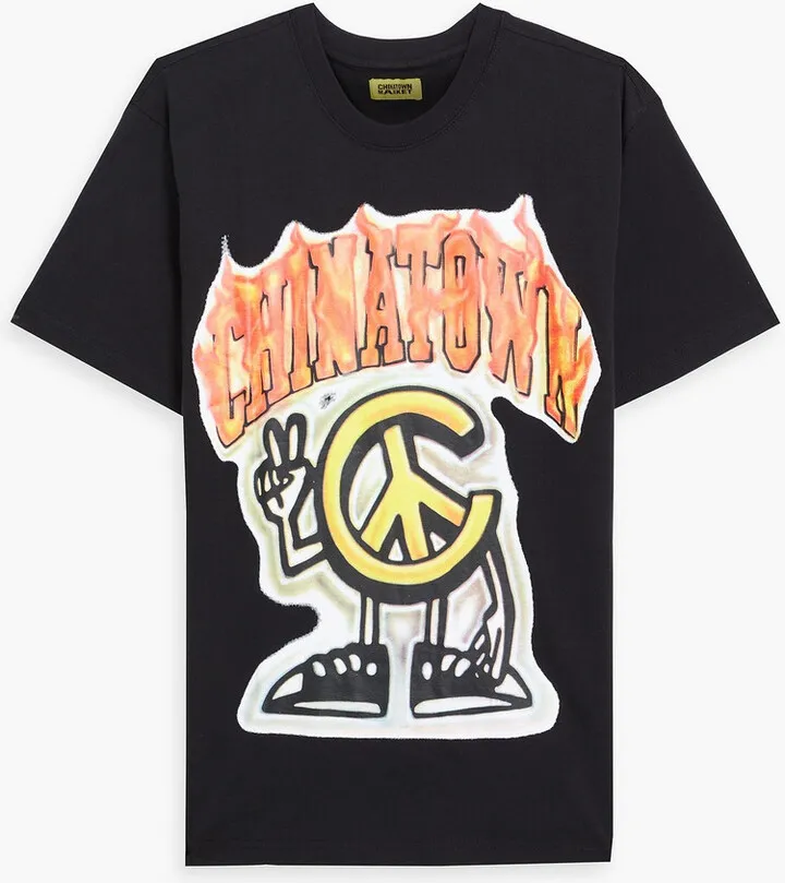Printed cotton-jersey T-shirt