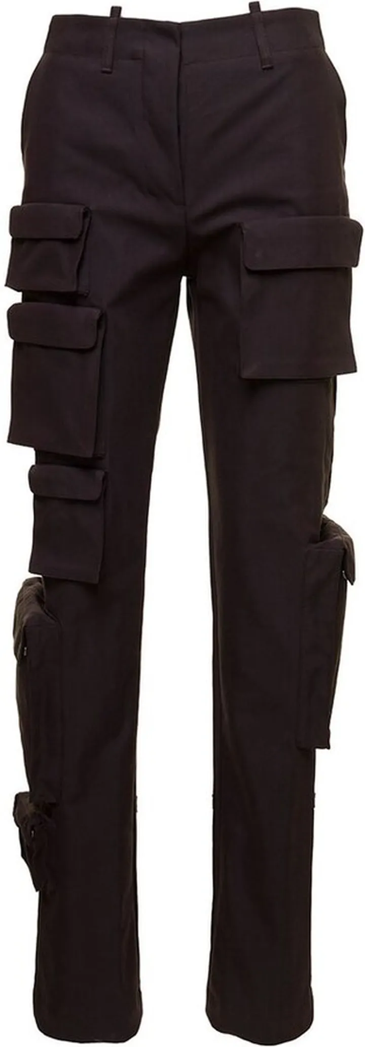Off-White High Waist Straight Leg Cargo Pants