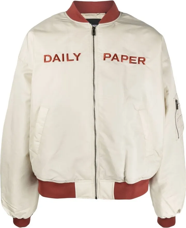 Logo-Print Detail Bomber Jacket