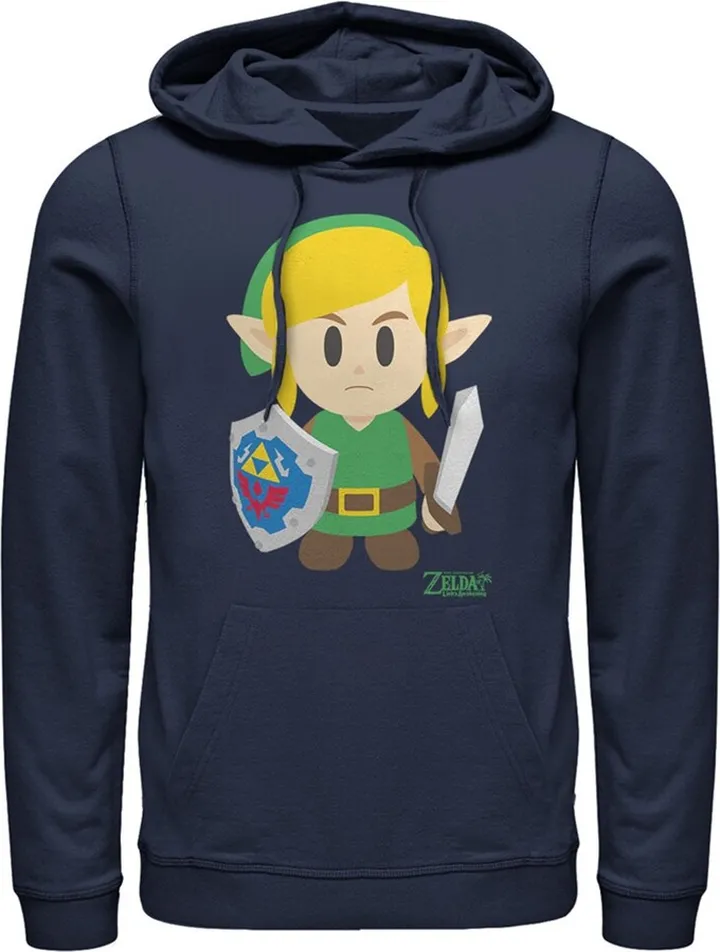 Men's Nintendo Legend of Zelda Link's Awakening Avatar Pull Over Hoodie - Navy Blue - Large