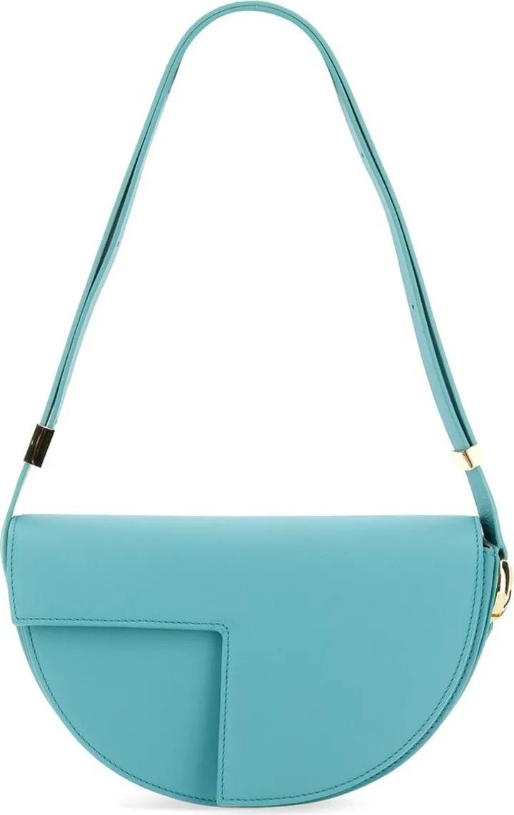 Patou Logo Print Fold-Over Top Shoulder Bag