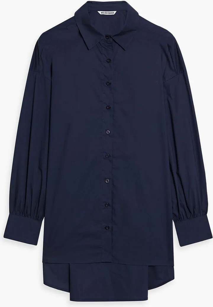 Vicenza lace-up cotton-poplin shirt