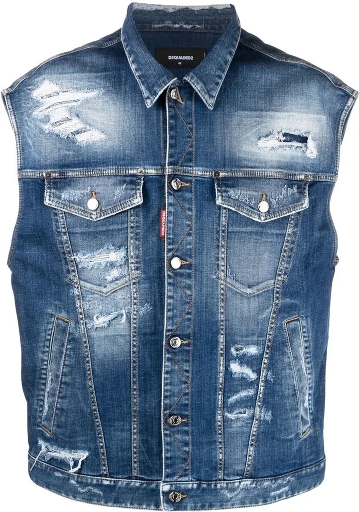 Ripped Denim Vest