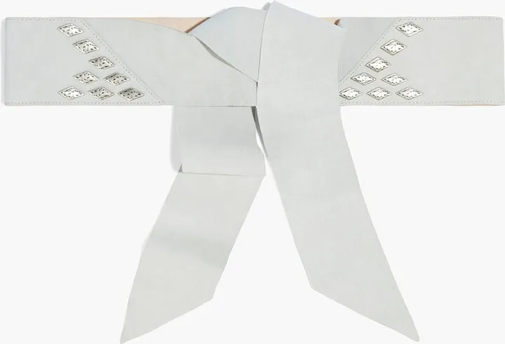 Studded suede waist belt
