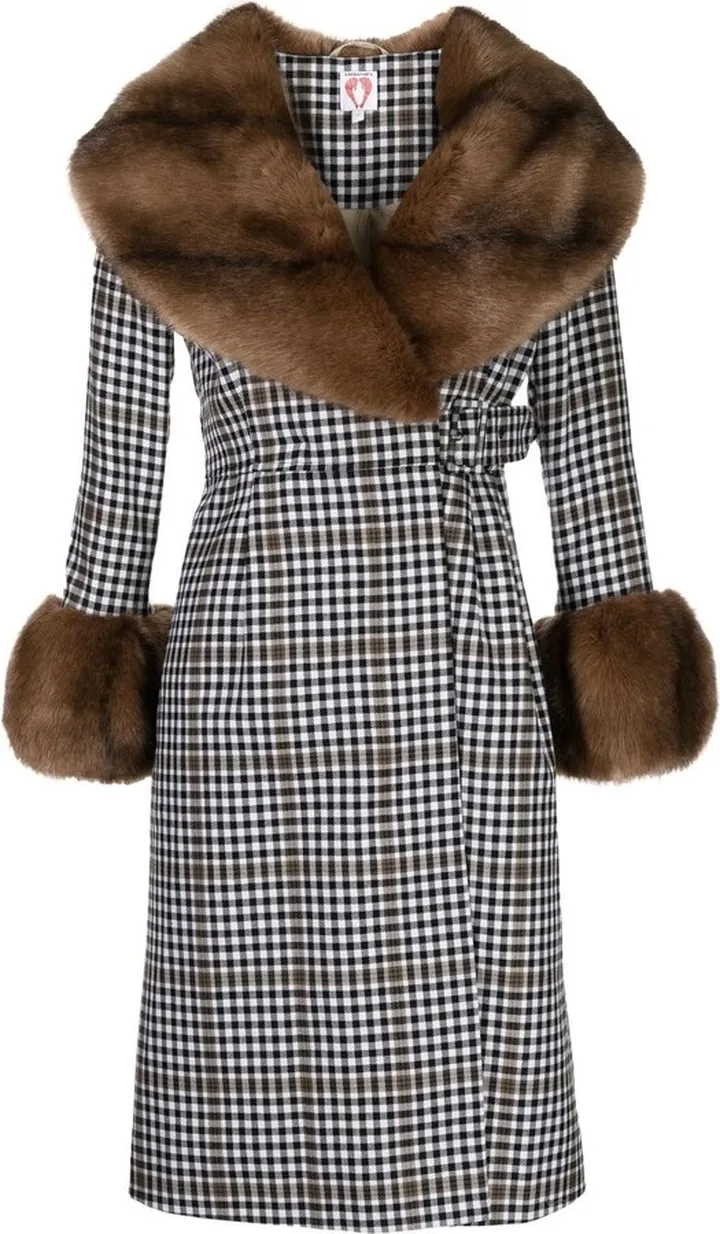 Maude check-print wool coat