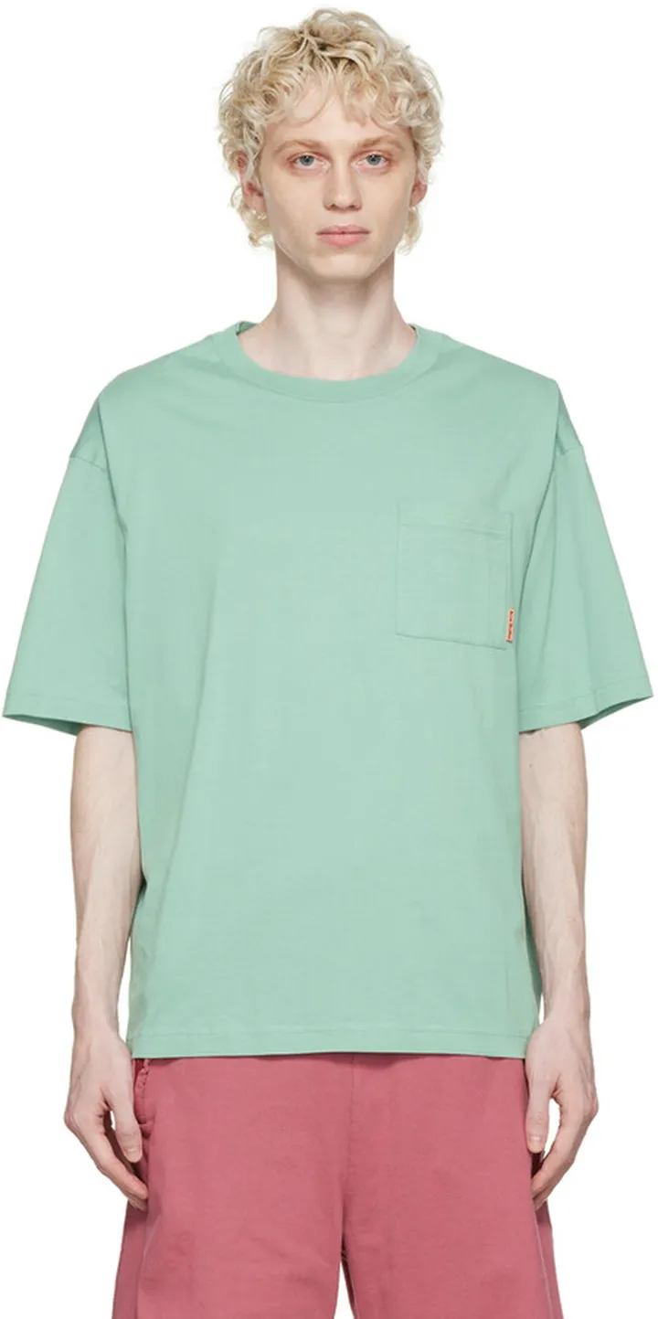 Acne Studios Green Organic Cotton Pocket T-Shirt