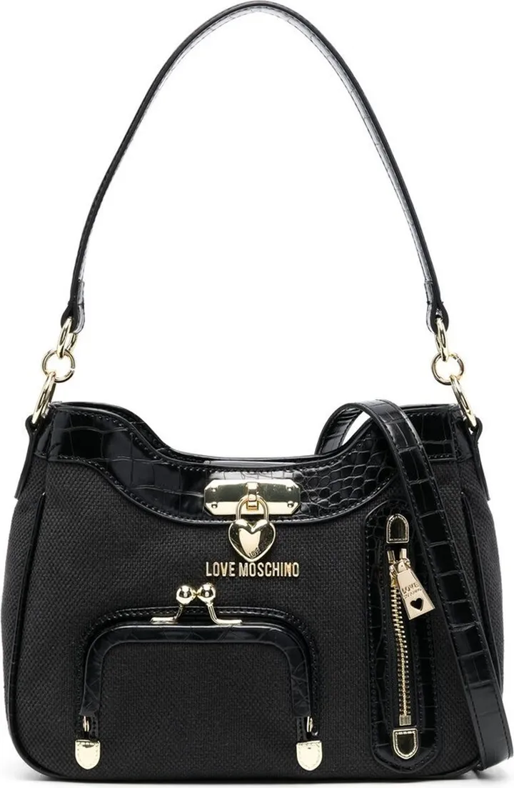 Zip-Detail Logo-Plaque Shoulder Bag