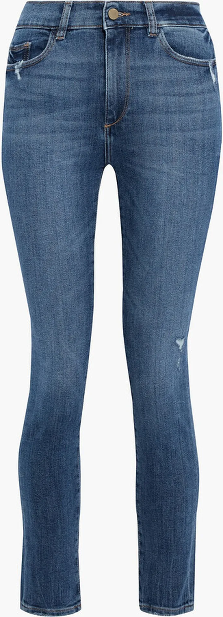 Farrow distressed high-rise skinny jeans