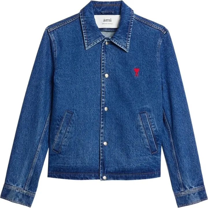 Denim Logo-Embroidered Shirt Jacket