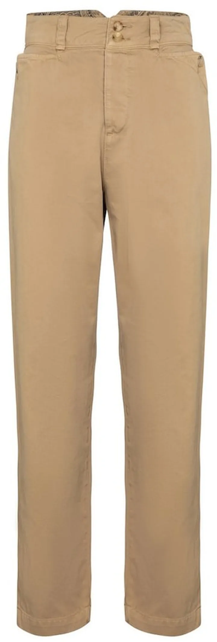 High-rise straight cotton pants