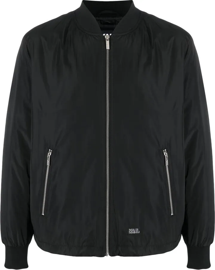 Embroidered-Logo Bomber Jacket