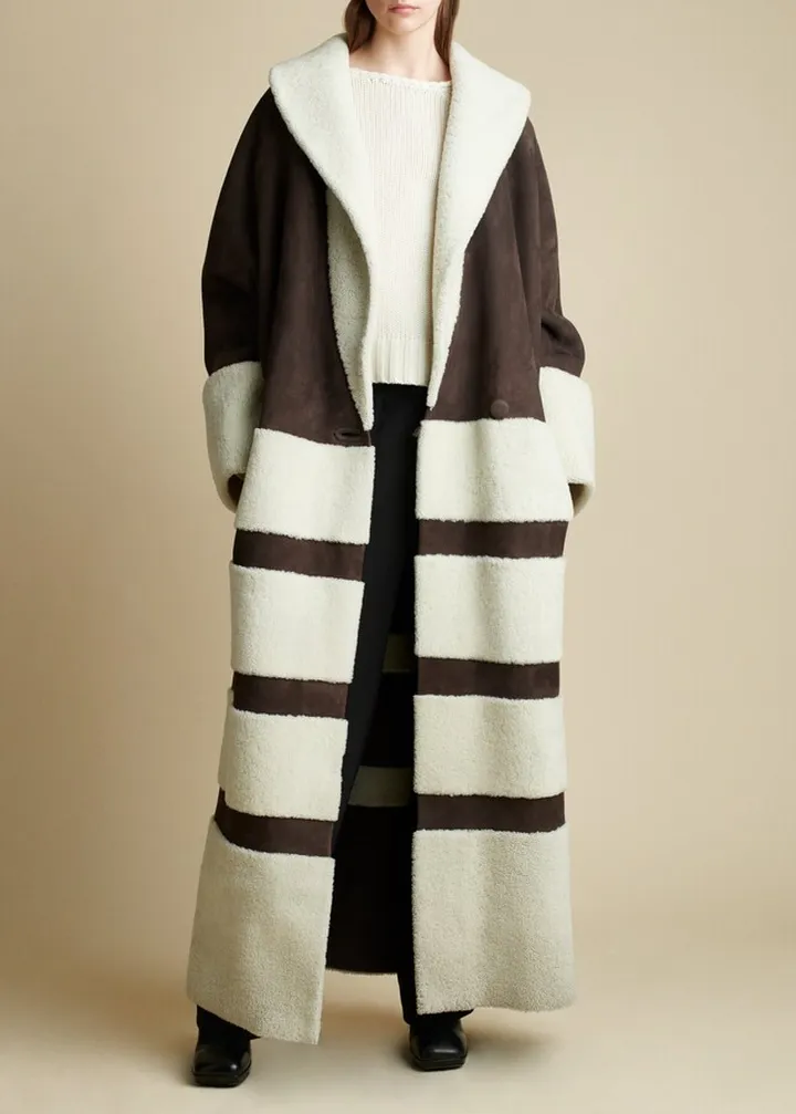 The Pia Shearling Coat in Classic Brown