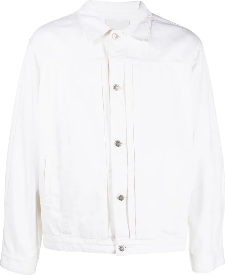 Pintuck-Detail Denim Jacket