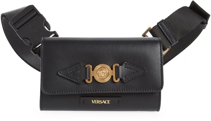 Biggie Medusa Coin Leather Belt Bag
