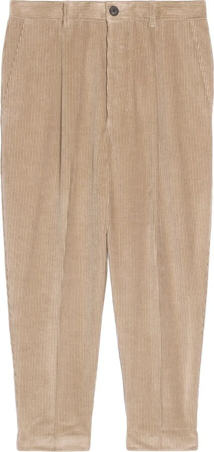 Tapered Corduroy Cropped Trousers