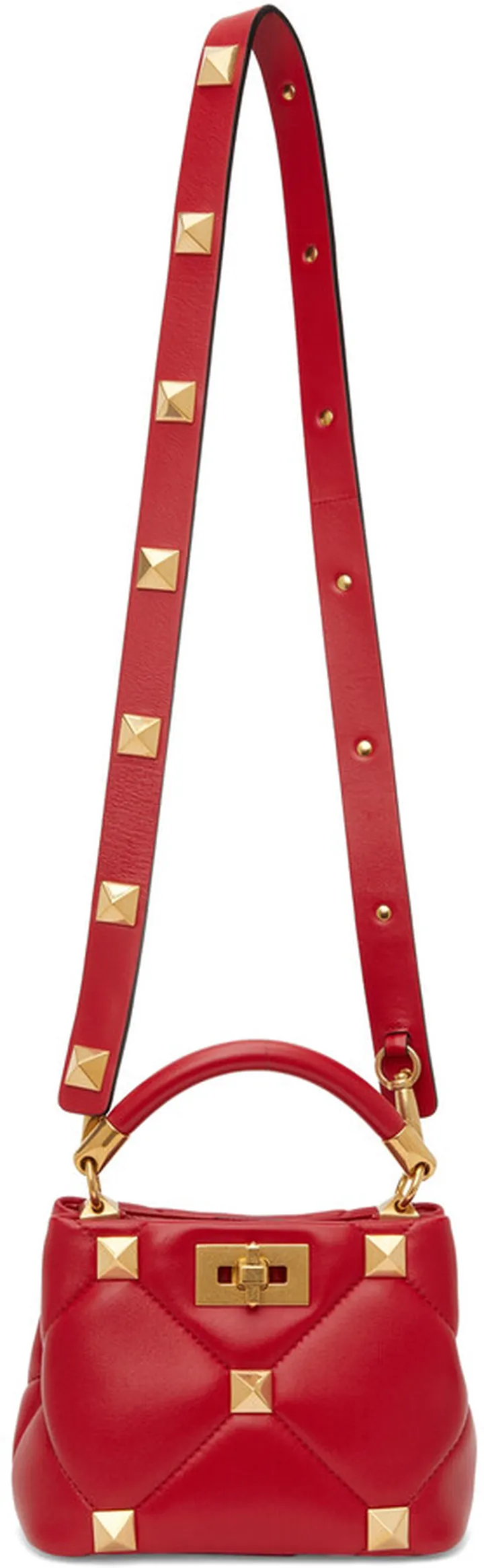 Valentino Garavani Red Mini Roman Stud Bag