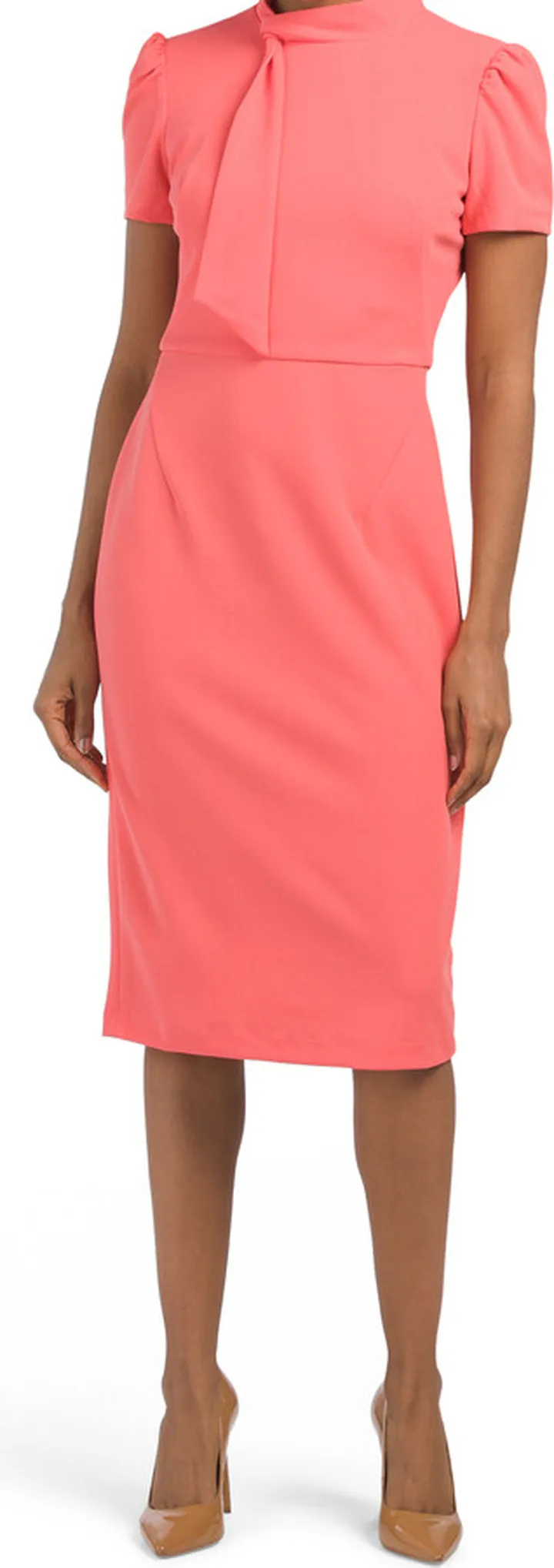 Tie Neck Career Dress