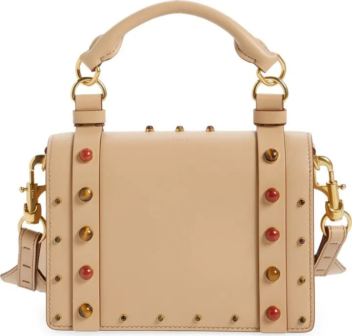 Small Ora Cabochon Embellished Leather Bag